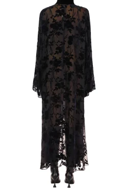 Black Burnout Velvet Tunic Dress