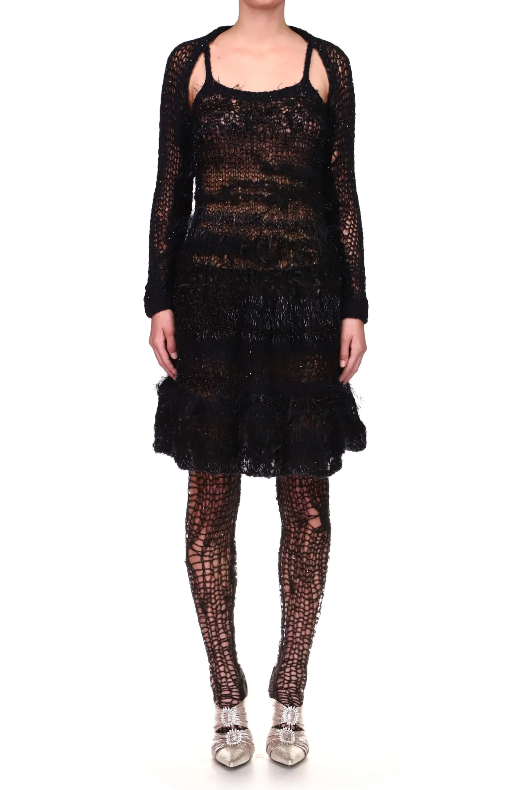 Black Loose Hand Knit Dress