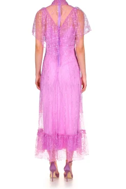 Orchid Purple Floral Lace Dress
