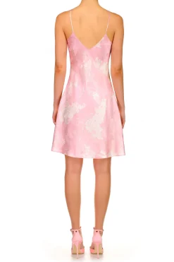 Pink Floral Printed Bias Mini Slip Dress