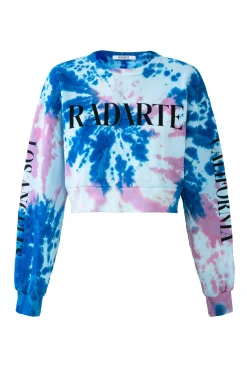 Radarte Logo Tie Dye Cropped Sweatshirt