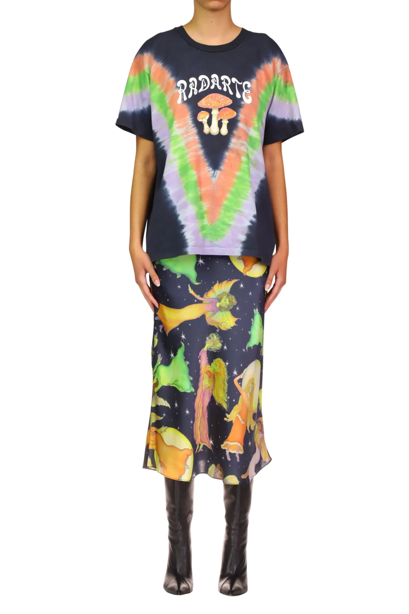 Tie Dye Mushroom Print Radarte T-Shirt