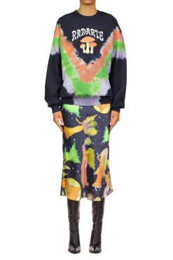 Tie Dye Mushroom Print Radarte Sweatshirt