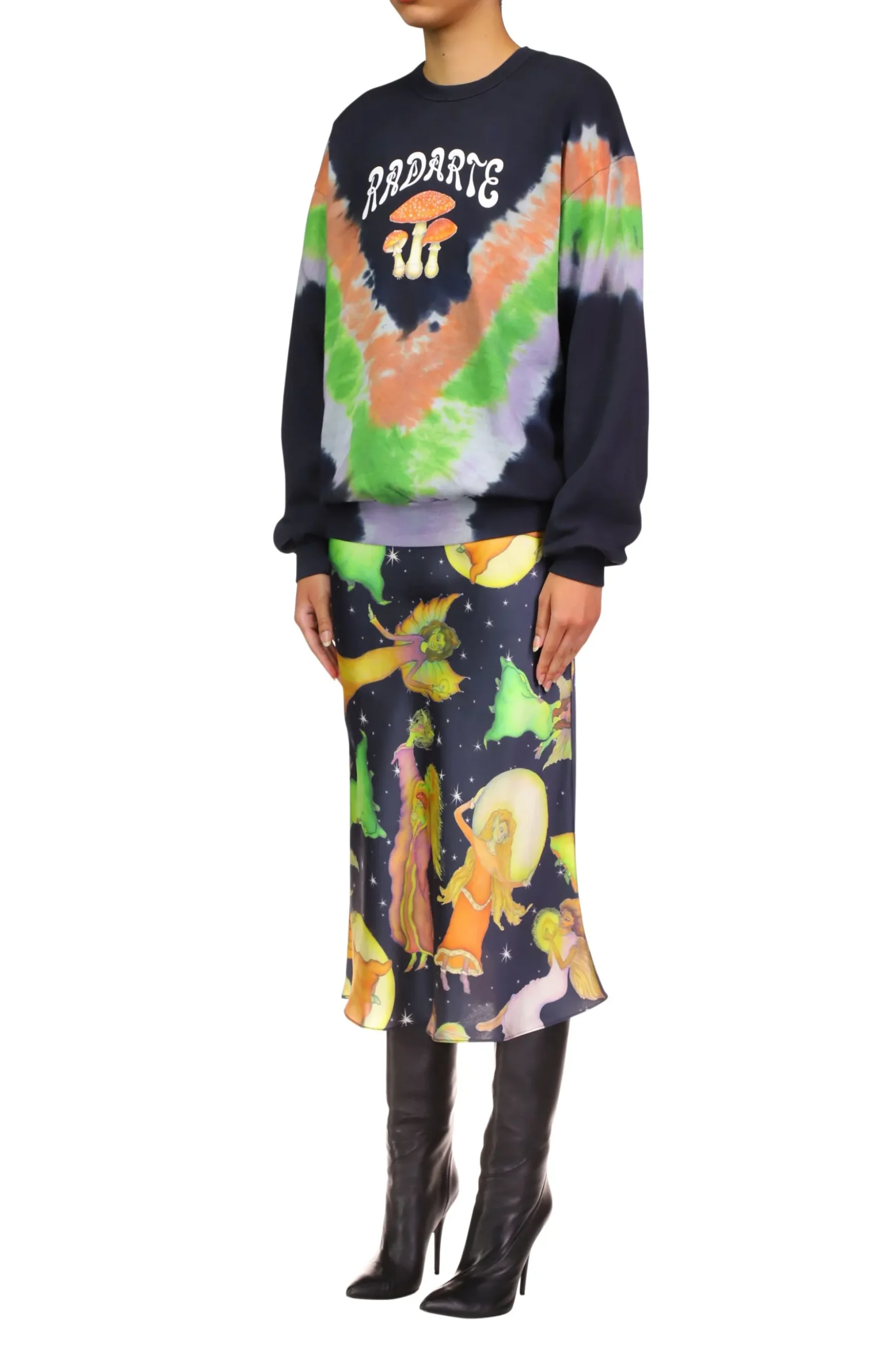 Tie Dye Mushroom Print Radarte Sweatshirt