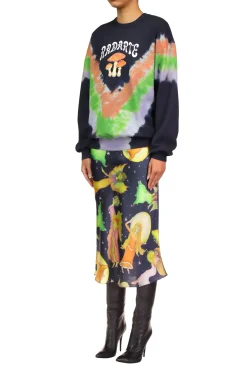 Tie Dye Mushroom Print Radarte Sweatshirt