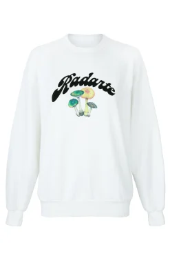 White Mushroom Print Radarte Sweatshirt